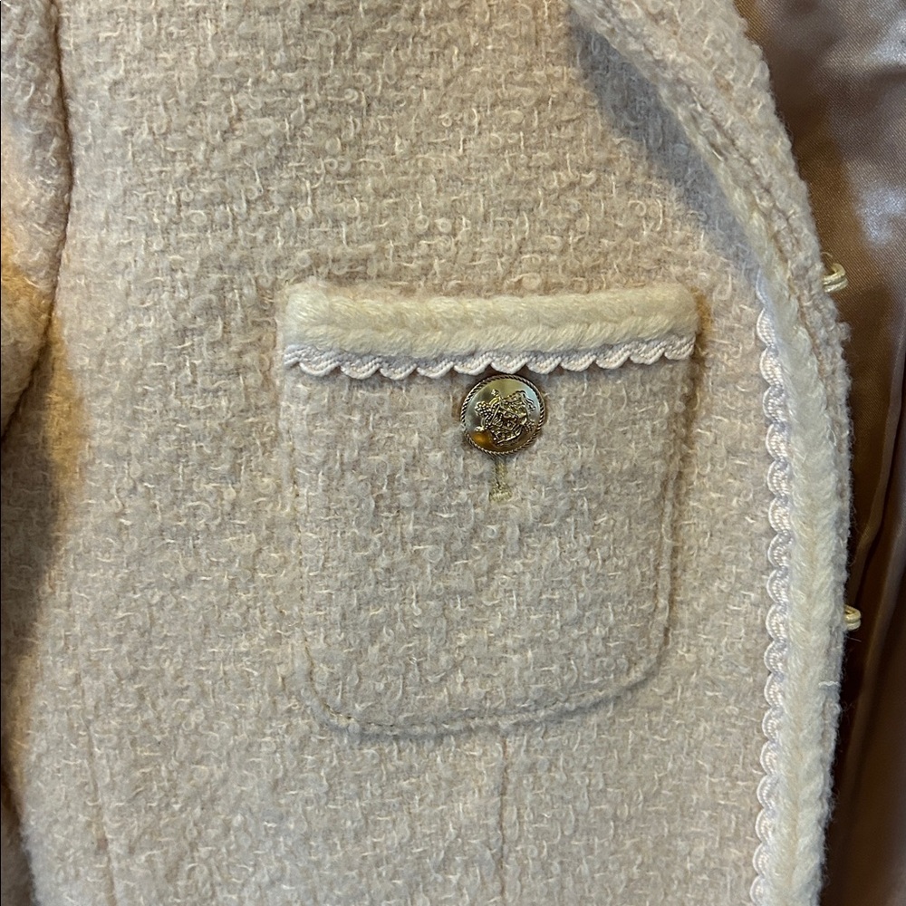 J. Crew Cream Bouclé Open-Front Jacket with Button Pockets - Picture 3 of 3
